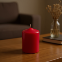 VELA ROJO 70x57 Bougies Pilier Sans Gouttelettes Sans Parfum en Paraffine de Espagne pour la Décoration Intérieure