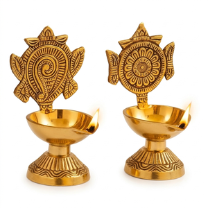 Brass Traditional Kerala Nilavilakku <b>Oil</b> <b>Lamp</b> Set Handmade Pooja Deepam Decorative Diya Temple <b>Lamp</b> Festival Home Decor Gift - Product Image 1