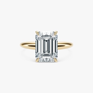 แหวนหมั้นเพชรเม็ดเดี่ยวทรงเหลี่ยมมรกต 3.75 กะรัต ทองคำขาว 14K สำหรับผู้หญิง สินค้าหรูหรา - Product Image 3