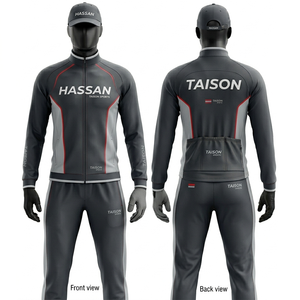 Combinaison de cyclisme pour homme, haute qualité, tissu polyester et élasthanne respirant, panneaux contrastés violet et or, logo imprimé par sublimation - Product Image 3