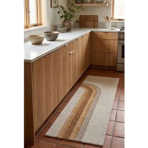 Modern Hand Tufted <b>Runner</b> Rug Abstract Arch Pattern Wool Cotton Hallway Carpet Contemporary Bedroom Floor Decor Mat Rug - Product Image 6