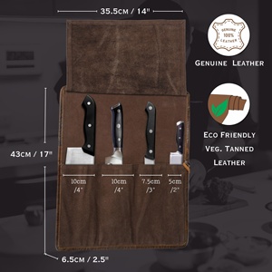 กระเป๋าเก็บมีดเชฟหนังแท้พรีเมียมแบบพกพา - Product Image 2