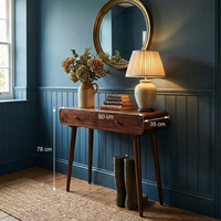 Table console en bois massif, table d'entrée, meuble artisanal rustique, table étroite pour entrée, décoration intérieure unique.