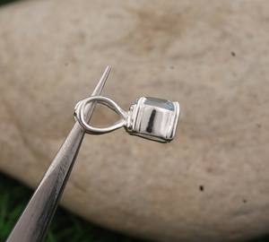 Collar Unisex de Lujo con Topacio Azul de Londres Natural Vintage, Plata de Ley 925, Chapado en Platino, con Acentos de Circonita Cúbica Blanca AAA - Product Image 4