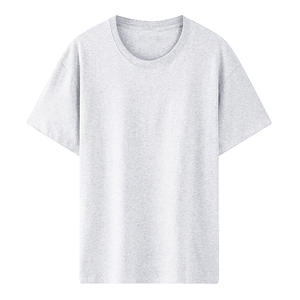 Camiseta de cuello redondo y hombros caídos de algodón puro, de color liso, holgada, para hombre y mujer, de 190g, con diseño de logotipo personalizado OEM. - Product Image 4