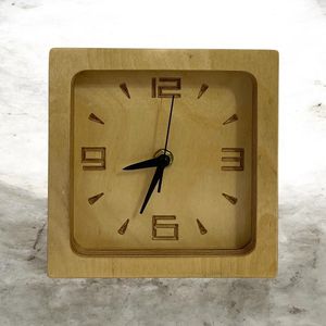 Minimalist Wooden Table <b>Clock</b> - Modern Home Decor - Product Image 3