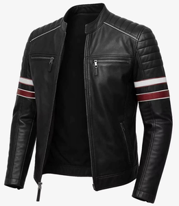 Chaquetas de Cuero para Motociclistas de Alta Calidad, Color Negro, Talla Grande, Estilo Punk, Personalizadas y Elegantes para Hombre - Product Image 4