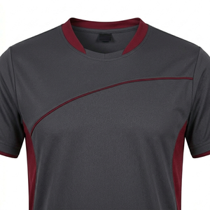 <b>Hot</b> Selling Custom Printed V-neck Short Sleeve Buckle Closure Quick Dry 100% Polyester Men's Soccer Jersey Football Kit - Product Image 2
