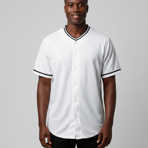 Maillot de baseball OEM pour homme, haute qualité, sportswear, logo personnalisé, respirant, coupe athlétique, 100 % polyester, nouveau design vierge - Product Image 3