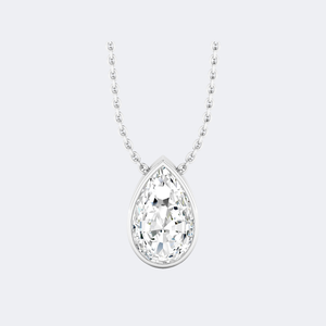 Collier solitaire en diamant taille poire serti clos de 1,00 carat total - Product Image 2