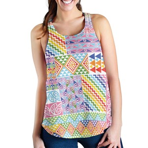 Camiseta sin mangas con estampado floral para mujer, cuello redondo, transpirable, de poliéster tejido, estilo casual, longitud regular, apliques con estampado digital - Product Image 2