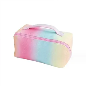 2023 New Colorful Colors Custom Women Makeup Bag Large PU Waterproof Cosmetic Bag