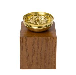 Encensoir en métal martelé et bois, de luxe, argenté, Bakhoor, rond, moderne, pour la maison, le bureau, la décoration de table, vente en gros - Product Image 4