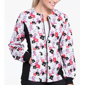 Chaquetas de Enfermería Personalizadas de Manga Larga, Uniformes de Hospital, Conjunto Deportivo de Poliéster y Spandex, Chaquetas Médicas Estampadas para Mujer - Product Image 4