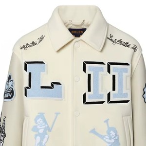 Custom Embroidered <b>Leather</b> <b>Jacket</b> Vintage Biker Coat Premium Genuine <b>Leather</b> OEM ODM Wholesale Sample Service - Product Image 2