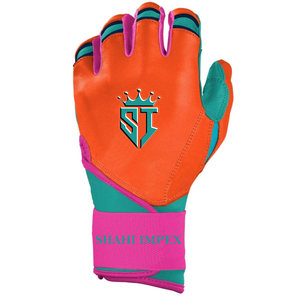 Gants de frappe Shahi Impex orange, rose et turquoise en cuir rembourré avec fermeture auto-agrippante, unisexe, pour entraînement adulte - Product Image 5