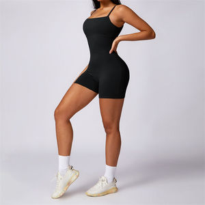 Combinaison de sport zippée pour femme, combinaison de fitness une pièce, short de gym, ensemble de yoga, tenue d'entraînement, vêtements de sport pour femme - Product Image 5