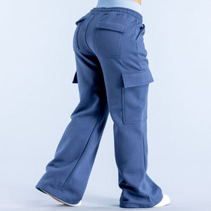 Pantalon de survêtement bleu pour homme avec taille élastique et plusieurs poches, pantalon de jogging décontracté en tissu tricoté respirant, idéal pour l'automne - Product Image 1