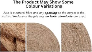 Alfombras de Yute de Estilo Moderno, Ecológicas, Hechas a Máquina, de Media Luna, con Patrón Floral, Resistentes a las Manchas y Antideslizantes para la Sala de Estar - Product Image 5