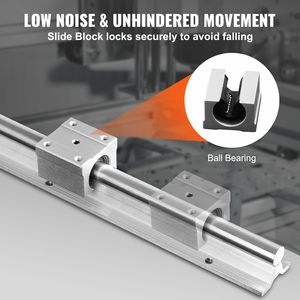 Set di Guide Lineari SBR12 da 1000mm per Industrie CNC, 2 Pezzi Guide SBR12 da 39,4 Pollici/1000 mm e 4 Blocchi di Scorrimento SBR12UU - Product Image 4