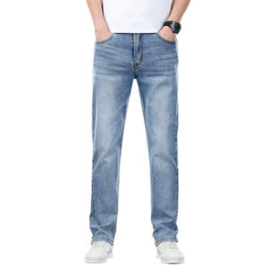Jeans slim vintage déchirés de haute qualité pour hommes, pantalon bleu pour hommes, jeans en denim délavé - Product Image 6