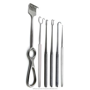 DENTRIC IMPLANTS Kit de crochets cutanés 6 pièces Instruments dentaires en acier inoxydable Réutilisables Poignée ergonomique Certifié CE Classe I Chirurgical - Product Image 5