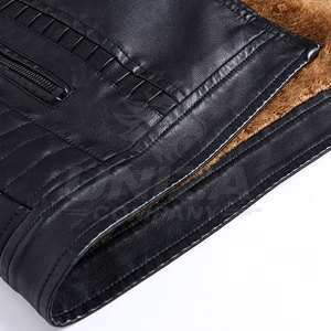 Classic <b>Men</b> <b>Canvas</b> Leather Winter <b>Jacket</b> Stand Designed for Fashion Durable Material Provides Warmth Comfort for Daily Wear - Product Image 4