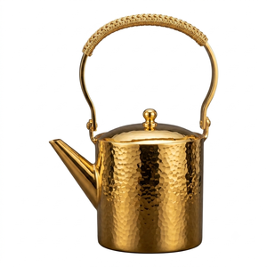 Stainless Steel Tea Pot With Lid Wooden Handle Minimalist Design For Kitchen Use Handmade <b>Teapot</b> On Sale - Product Image 2