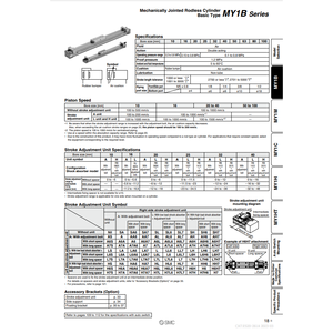 Catégorie Produit Cylindre sans tige MY1B20G-500H pneumatique SMC - Product Image 1