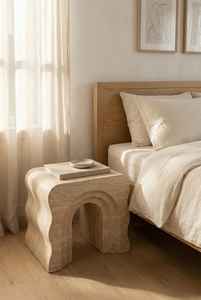 โต๊ะข้างเตียงหินอ่อนแกะสลัก งานแฮนด์เมด หินธรรมชาติ เก้าอี้หินสไตล์โมเดิร์น มินิมอล เฟอร์นิเจอร์หินออร์แกนิค - Product Image 2