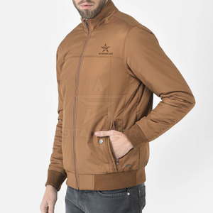 Blouson Bomber Homme Hiver Décontracté Col Montant Qualité Supérieure Séchage Rapide Respirant 100% Polyester Fabriqué au Pakistan Prix Bas - Product Image 3