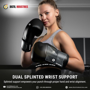 Nouveau modèle dernier cri, gants de boxe noirs et dorés, No Boxing No Life, gants d'entraînement professionnels à lacets, No Boxing No Life - Product Image 2