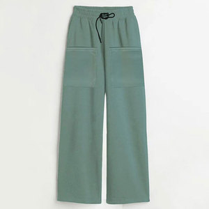 Pantalon pour femme, best-seller, hiver, respirant, taille mi-haute, couleur unie, 100% coton, confortable - Product Image 3