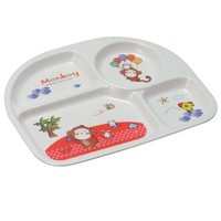 Assiettes en mélamine à 4 compartiments, incassables, réutilisables, vaisselle personnalisée pour restaurant, pour école maternelle, pour enfants