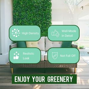 12 Pezzi di Pannelli in Bosso Artificiale 60x40 cm, Resistenti ai Raggi UV, per Pareti e Recinzioni da Esterno - Product Image 2