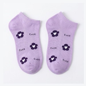 Chaussettes courtes à imprimé floral pour hommes et tout-petits, en coton respirant tricoté, style fin, motif multicolore, pour l'été et le quotidien - Product Image 4