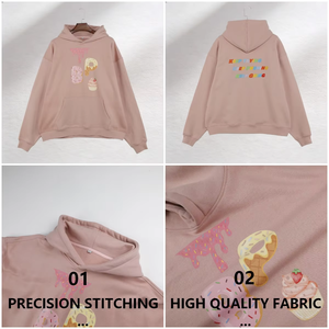 Custom Printed Hoodie Wholesale Heavyweight Cotton Blend Fleece Pullover Unisex Streetwear Logo Embroidery Bulk - Product Image 2