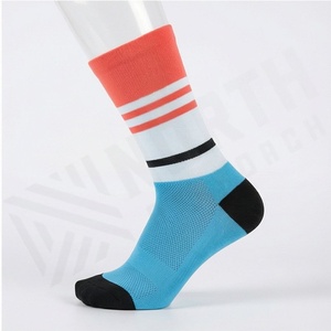 Custom Design Crew Sports Athletic <b>Socks</b> Aero Flow Cycling Breathable Performance Durable Customized Color Fit Pairs Wear Pack - Product Image 3