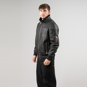 Veste en cuir pour homme avec finition lisse et tissu durable pour un usage quotidien - Product Image 2