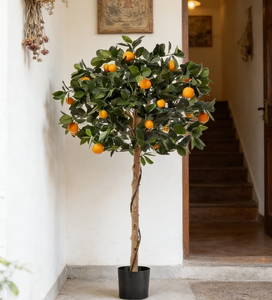 Albero d'<span class=keywords><strong>Arancio</strong></span> Artificiale a Bassa Manutenzione con Frutti Abbondanti, Goditi la Bellezza Sempreverde Senza Necessità di Annaffiare o Potare - Product Image 1