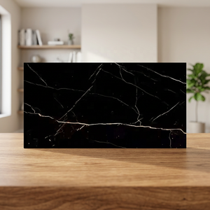 Azulejos de pared de suelo de porcelana Premium negra Roxy 60x120 aspecto de mármol de ónix pulido brillante 20mm de espesor para uso en el baño al aire libre - Product Image 5