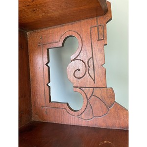 Handcrafted Walnut Wood <b>Corner</b> <b>Wall</b> <b>Shelf</b> - Wholesale Carved Wooden Display <b>Shelves</b> India - Product Image 2