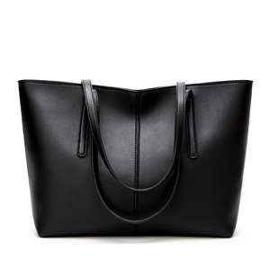 Wholesale Women Genuine Leather Eco Friendly Waterproof Shoulder <b>Bag</b> Large Capacity Classic Black Tote - Product Image 1