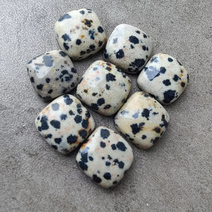 Venta al por mayor de cabujones de jaspe dalmático natural auténtico, talla cuadrada tipo cojín, parte trasera plana, gema amarilla para joyería femenina. - Product Image 4