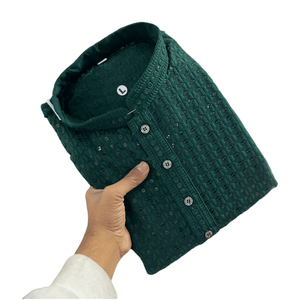 DISEÑADOR RAYON ALGODÓN MÁQUINA BORDADO TRABAJO HOMBRE KURTA PAYJAMA VERDE - Product Image 1