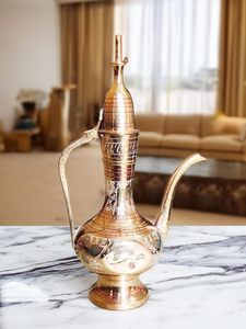 Vintage Brass Designer Surahi Jug with Handcrafted Engraved Work Traditional Indian Water Pitcher Vase Decorative <b>Antique</b> - Product Image 6