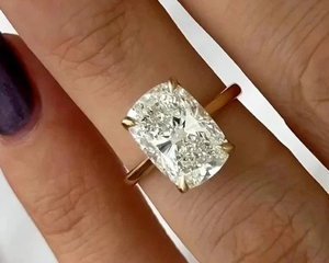 แหวนเพชรทรงยาว 4 กะรัต เพชรเพาะเลี้ยงในห้องปฏิบัติการ สำหรับหมั้น แต่งงาน ขอแต่งงาน ของขวัญ แหวนทอง 14k กำลังเป็นที่นิยม ได้รับการรับรองจาก IGI - Product Image 1