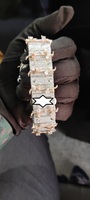 Montre de luxe pour homme au design unique, style hip-hop, avec diamants Moissanite VVS, verre analogique, acier inoxydable, 20 mm, mécanique, logo personnalisé disponible