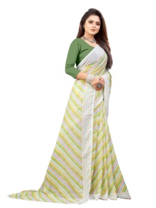Sari de seda Georgette con estampado Bandhani para mujer, traje de fiesta listo para usar con blusa descosida, producto a granel - Product Image 4