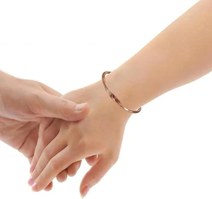 Copper Alloy Cuff Bracelet Adjustable Bangle Hammered Metal Wristband Handmade <b>Jewelry</b> Antique Copper Plated Geometric Unisex - Product Image 4
